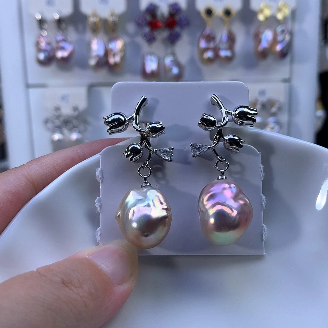 合金耳饰淡水珍珠特价4075