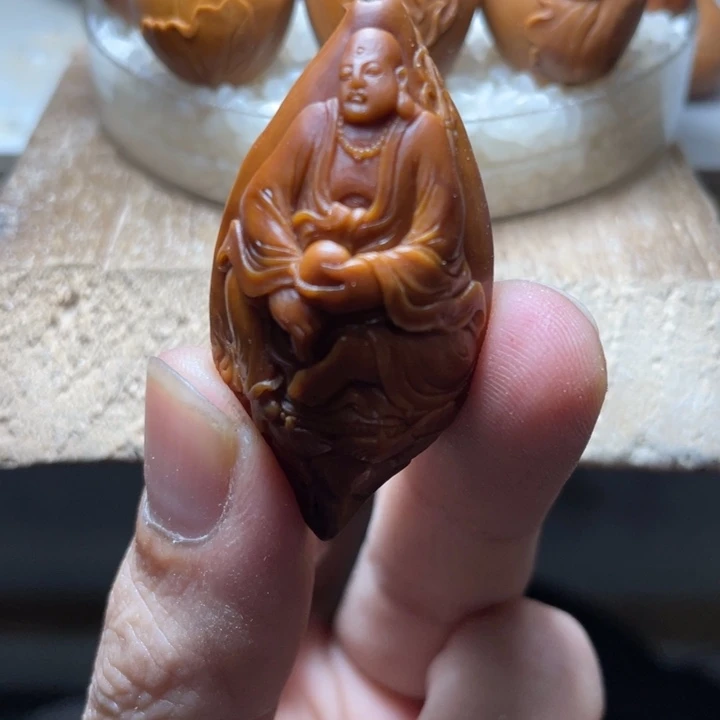 A***z橄榄核手串/手链纯手工雕刻地藏