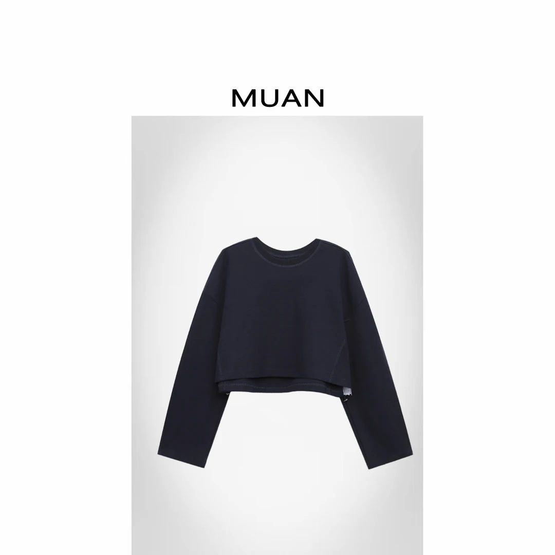 木岸MUAN：《约翰逊卫衣》定制极简宽松百搭简约卫衣上衣女MJ-F8210