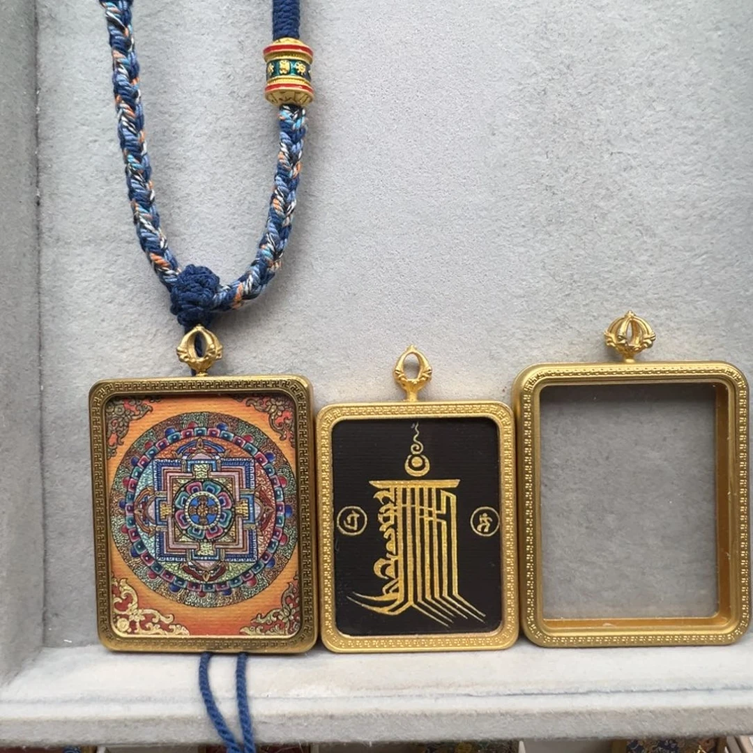 吊坠大****年铜双面坛城条绳子6号