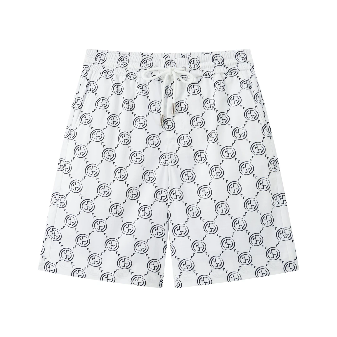 CRCR男士夏季薄款冰丝速干运动复古透气百搭休闲白黑色短裤五分裤