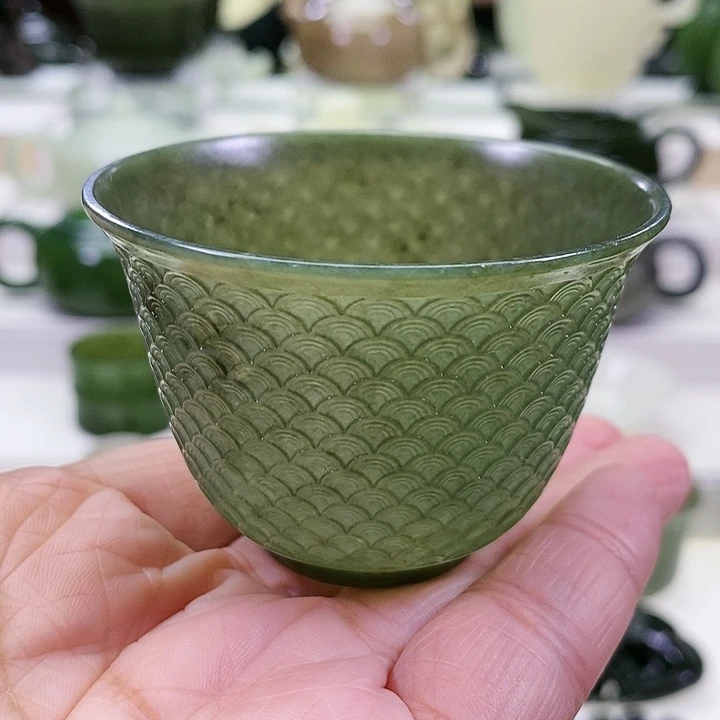 未镶嵌和田玉挂件茶杯90m l