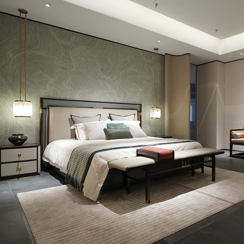 盛世联合盛世联合新中式龙凤檀木实木床轻奢客厅简约主卧婚大床