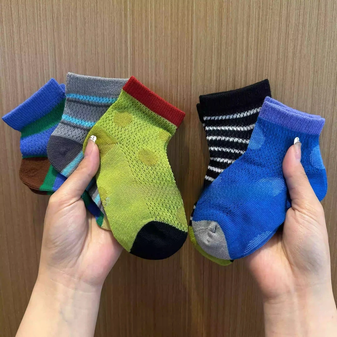 男童夏季袜子薄款棉袜儿童网眼袜中大童男孩宝宝中筒夏天透气船袜