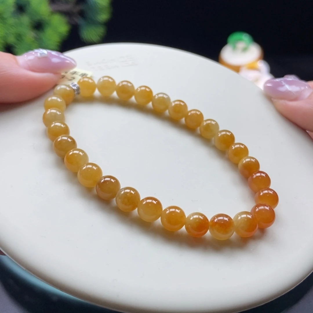 翡翠颈饰未镶嵌翡翠冰红翡手串卡6+