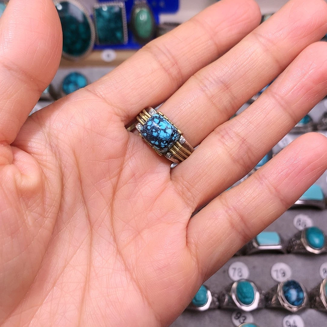 绿松石挂件银S925镶嵌