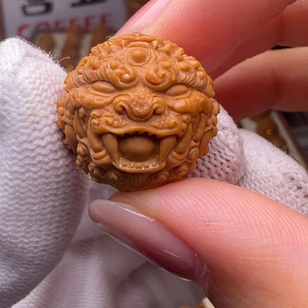 把件猴头核桃精修款唐狮全品有正常封口线