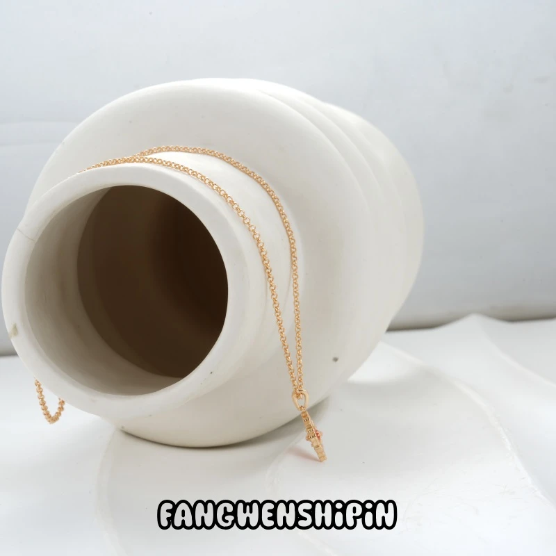 铜合金项链 【镀K金】 3795粉色（40+6CM）