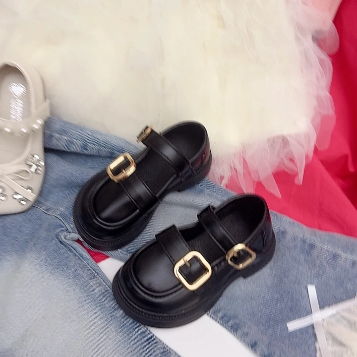 小牛剖层皮革时尚小皮鞋