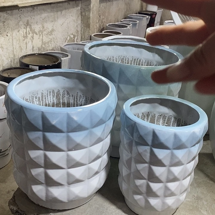 高温烧制特价一套三个盆陶瓷