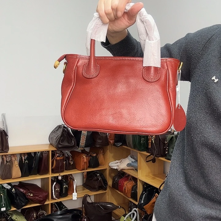 牛皮（革）简约斜挎手提