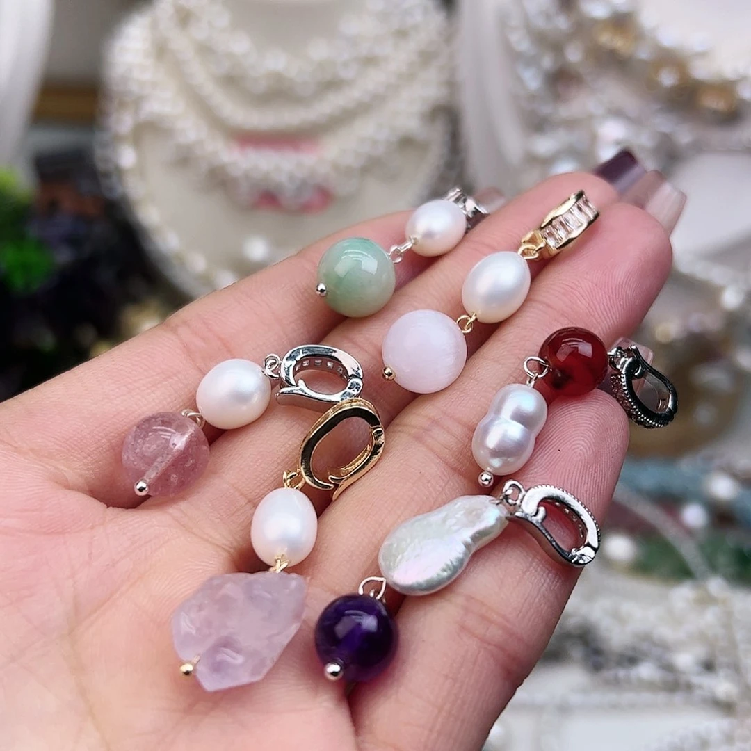 淡水珍珠颈饰银S925镶嵌随便挑