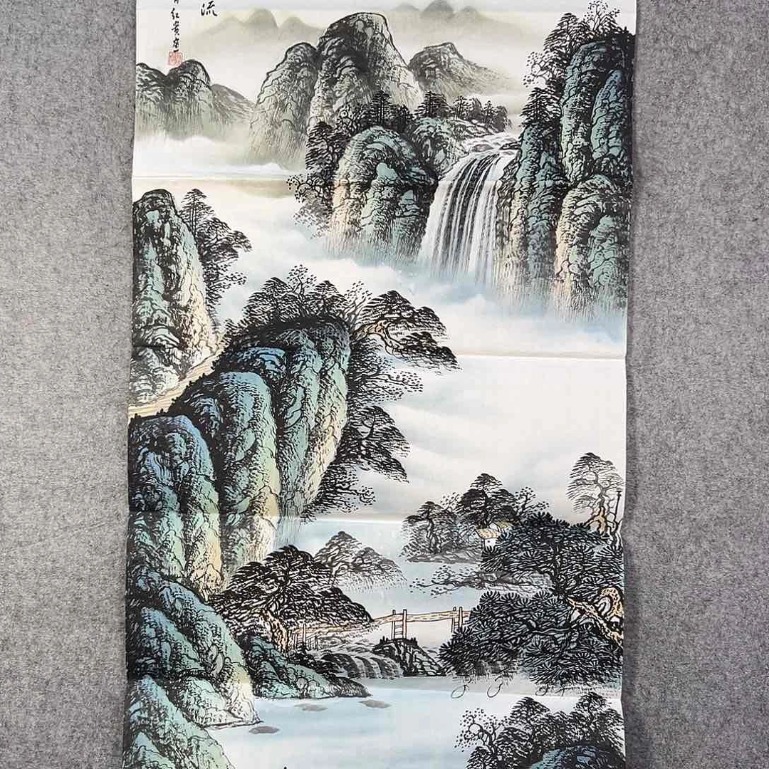 国画541 牡丹之花之叶的颜色与