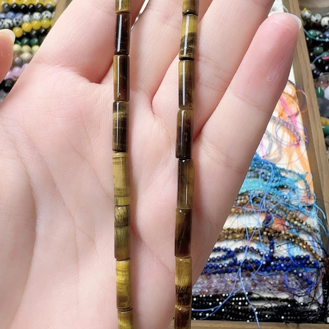 未镶嵌玛瑙/玉髓珠宝半成品卡4黄虎眼一条