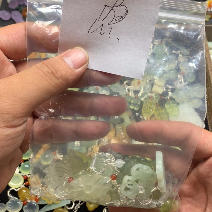 蛇纹石玉合金耳钉想***1