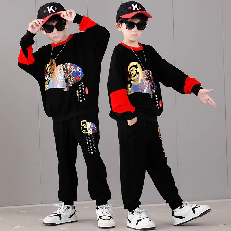 童装男童春秋装套装秋冬季儿童装卫衣加绒2025新款洋气中大童潮款