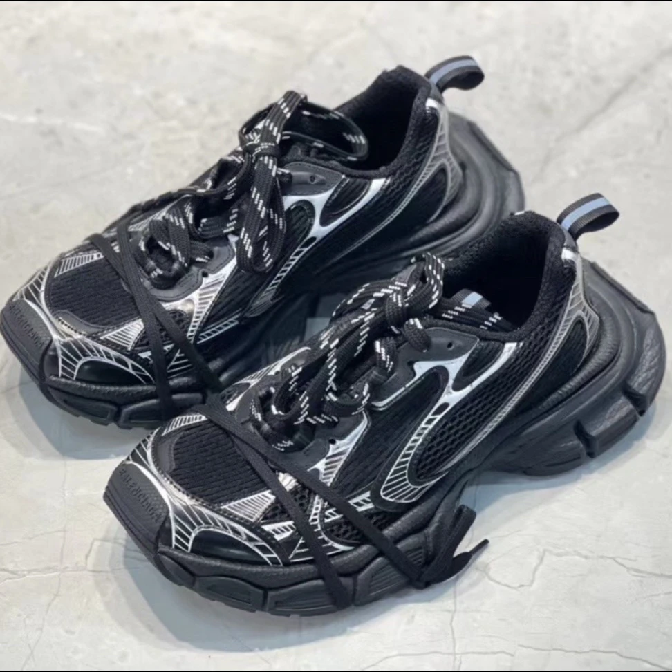 39码 95新 巴黎世家 3xl 黑色 做旧 低帮休闲鞋