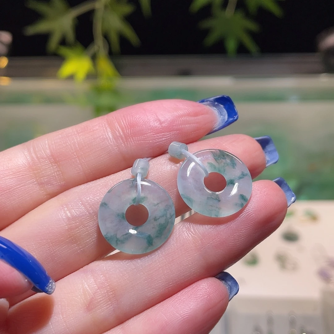 简***好翡翠未镶嵌耳饰耳饰