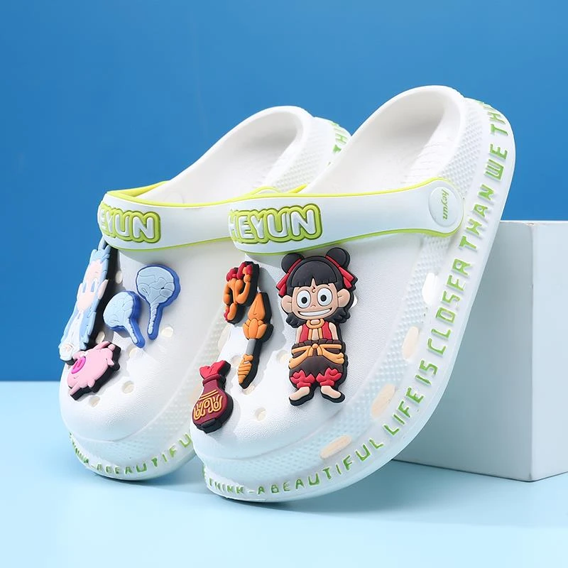 哪吒闹海儿童拖鞋男童洞洞鞋夏季男孩凉拖鞋防滑软底中大童沙滩鞋
