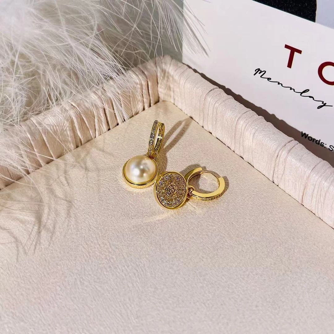 铜合金亚克力耳饰 铜合金合成立方氧化锆高瞻远瞩耳环P184日常