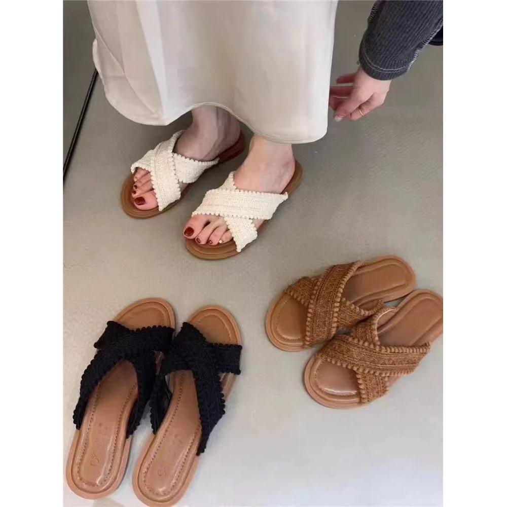 夏休闲款法式拖鞋女新款仙女风夹脚拖鞋2566-8