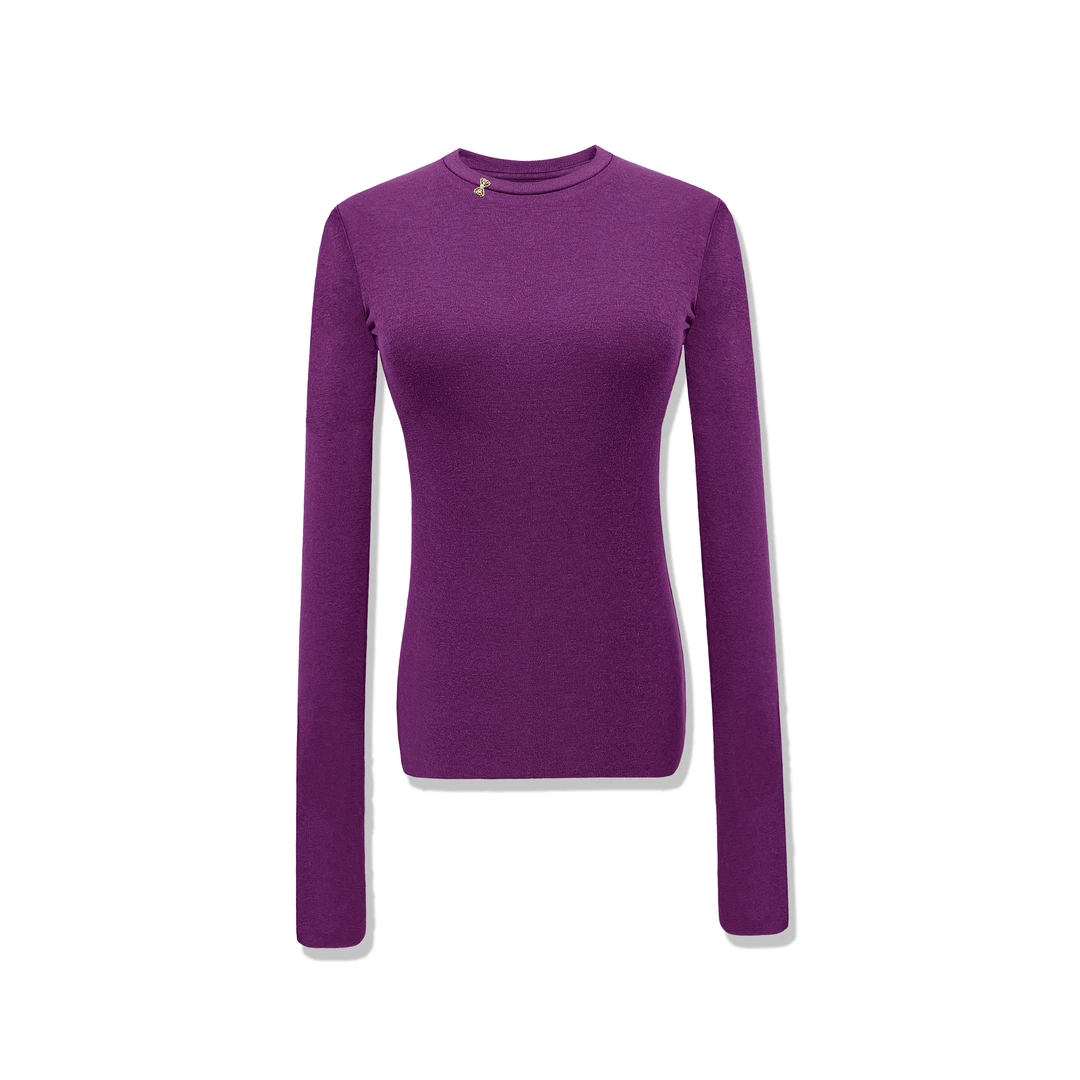 【圆领天丝羊毛】】JINNY Z 2号店 诱惑紫 超柔 秋冬打底衫上衣 46-3