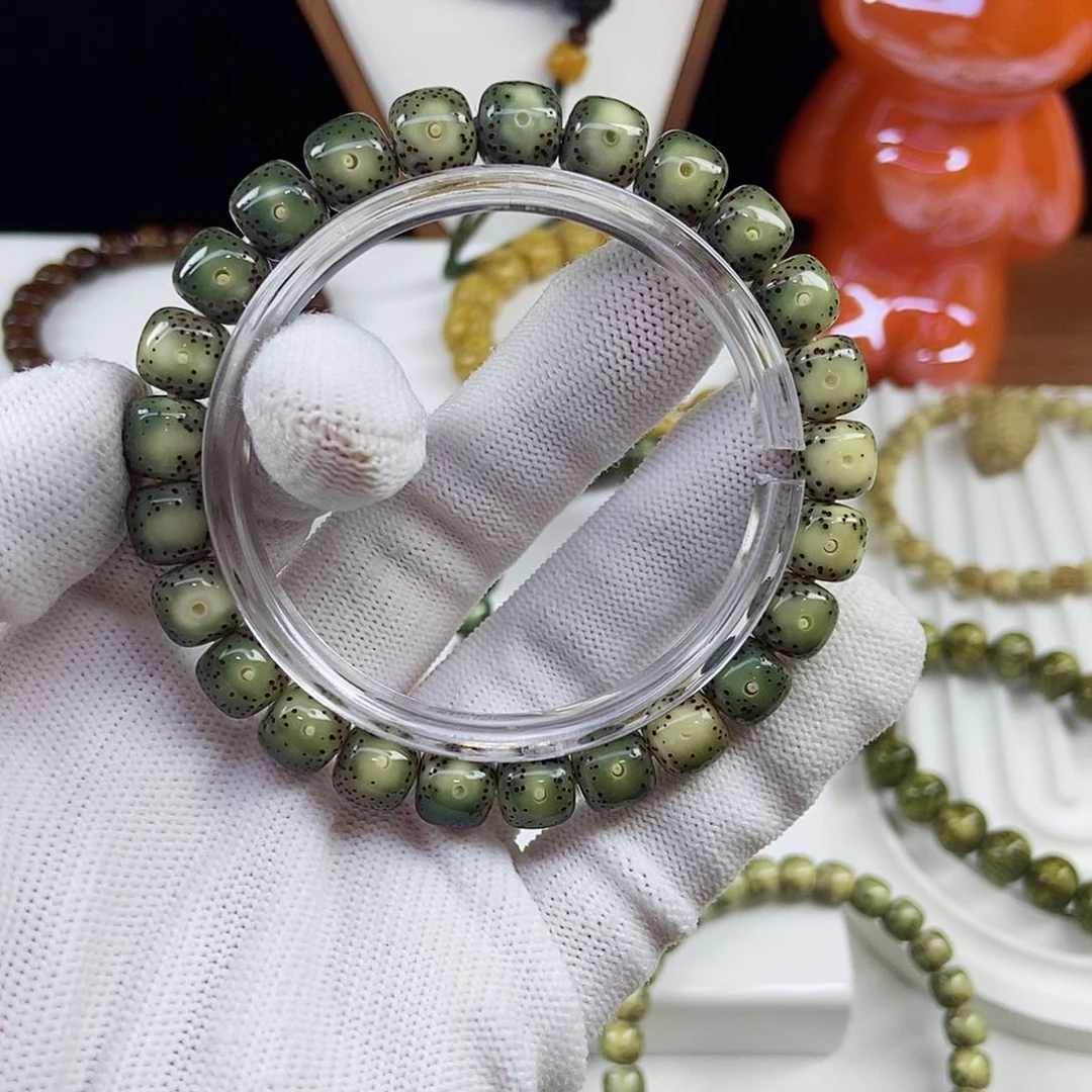 星月菩提手串卡9满绿细星001