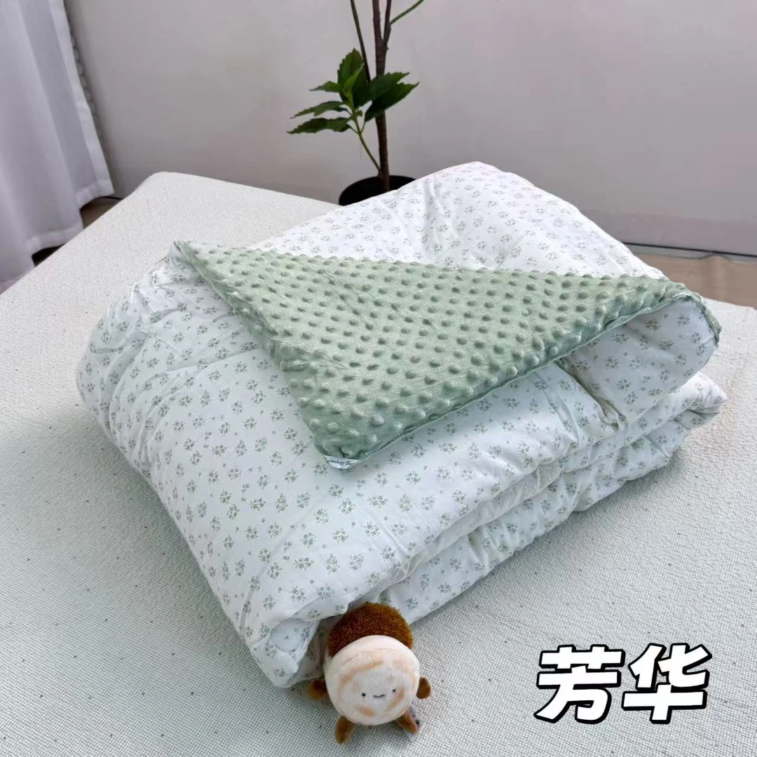 【全棉纱布豆豆被】韩系全棉纱布豆豆被简约柔软碎花春秋被可机洗