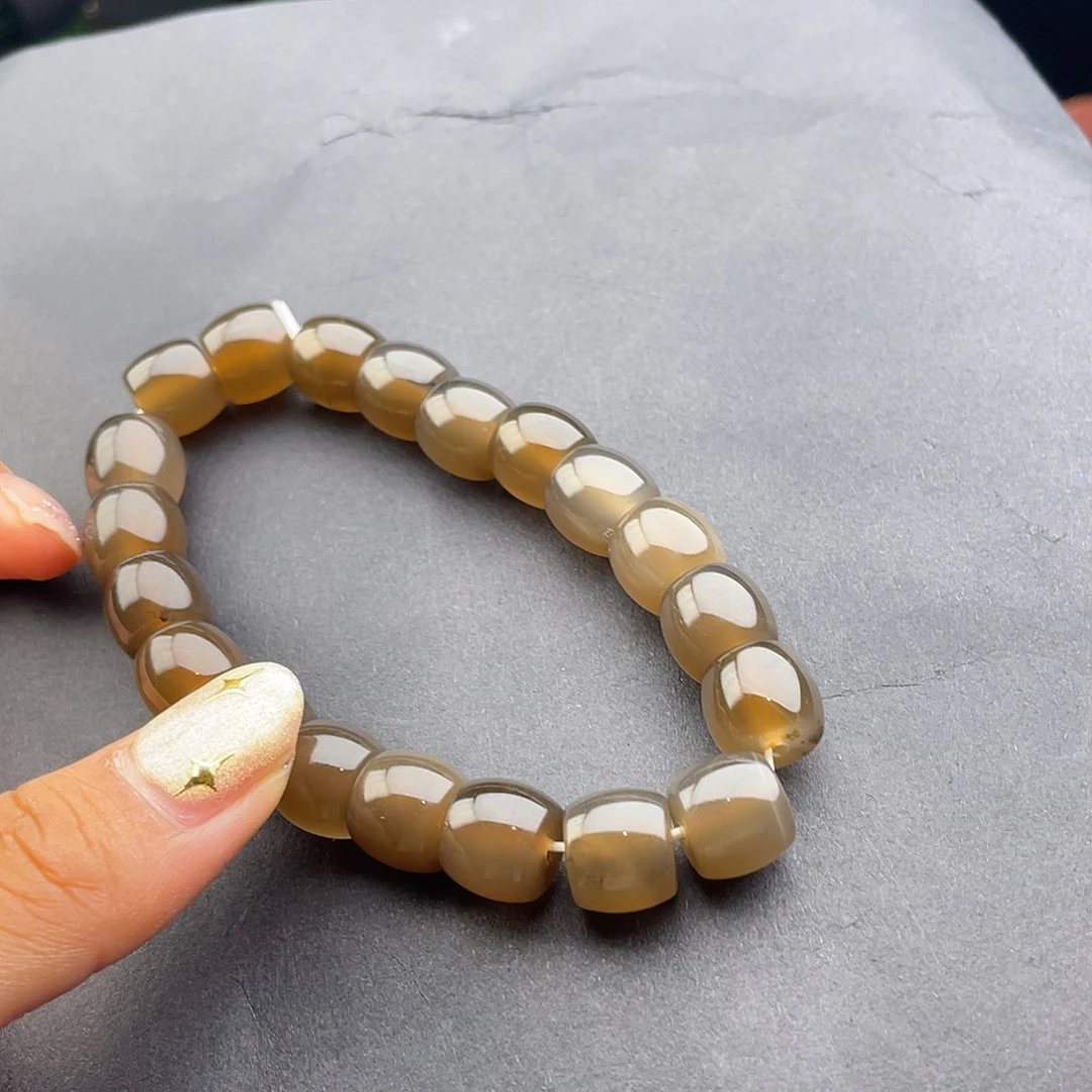 没***。石英岩玉黄蜡石树化手串未镶嵌
