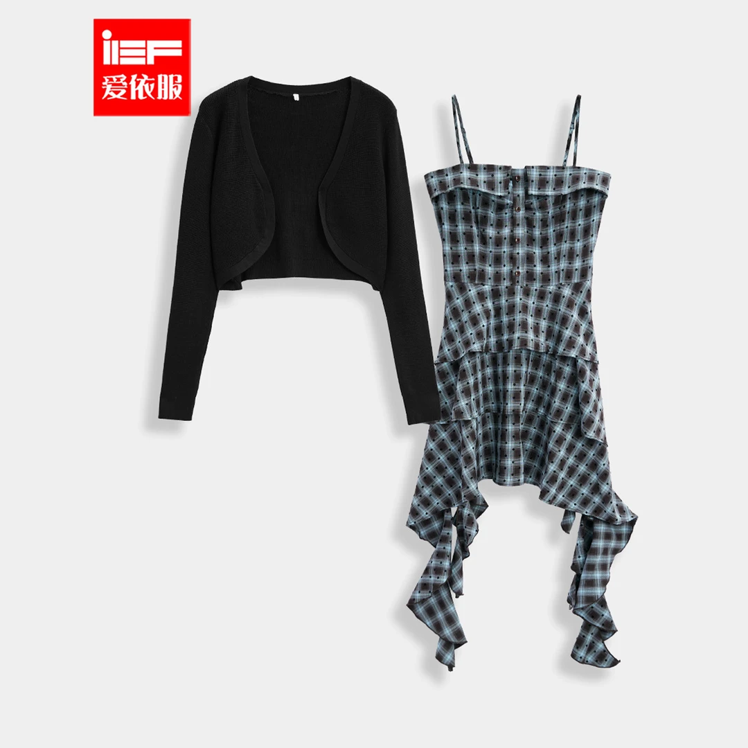 IEF/爱依服2025新款秋季纯欲设计感时尚收腰显瘦毛织里外套装