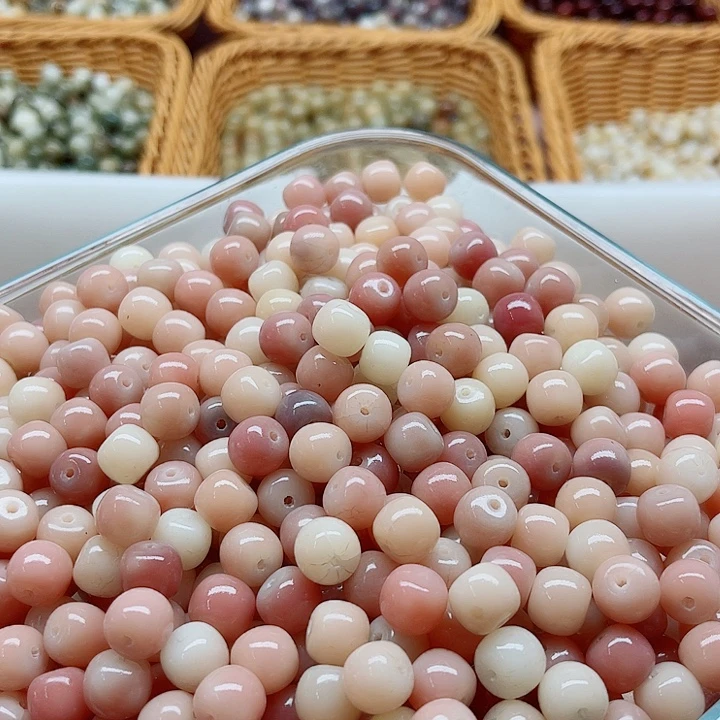 白玉菩提手串瑕疵10-9粉苹果100颗卡灯牌宠100颗