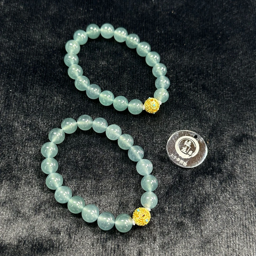 【绿庄】-6671-L13-大概尺寸（9+mm）18k翡翠手串-多样性/发一件