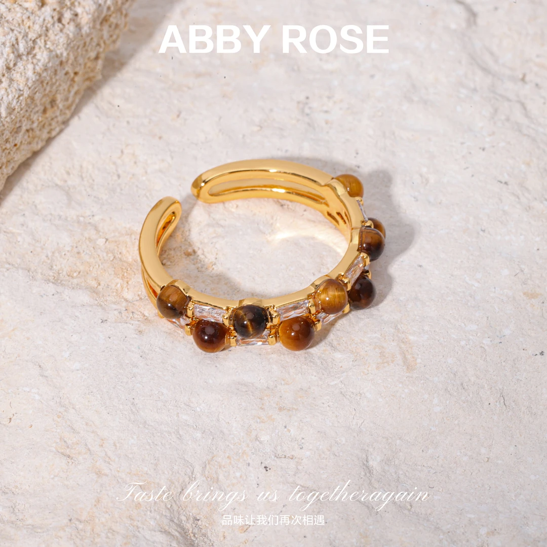ABBY ROSE轻奢小众设计感圆珠开口戒指185B4