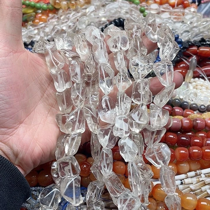 玛瑙/玉髓珠宝半成品未镶嵌一条17x22mm白水晶原石