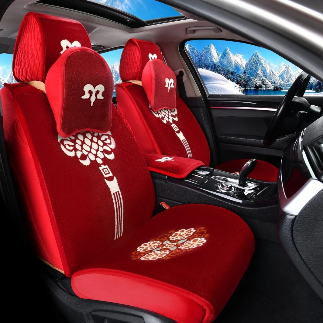 高密度仿羊毛汽车坐垫全包围最新款四季通用轿车越野地毯式座套