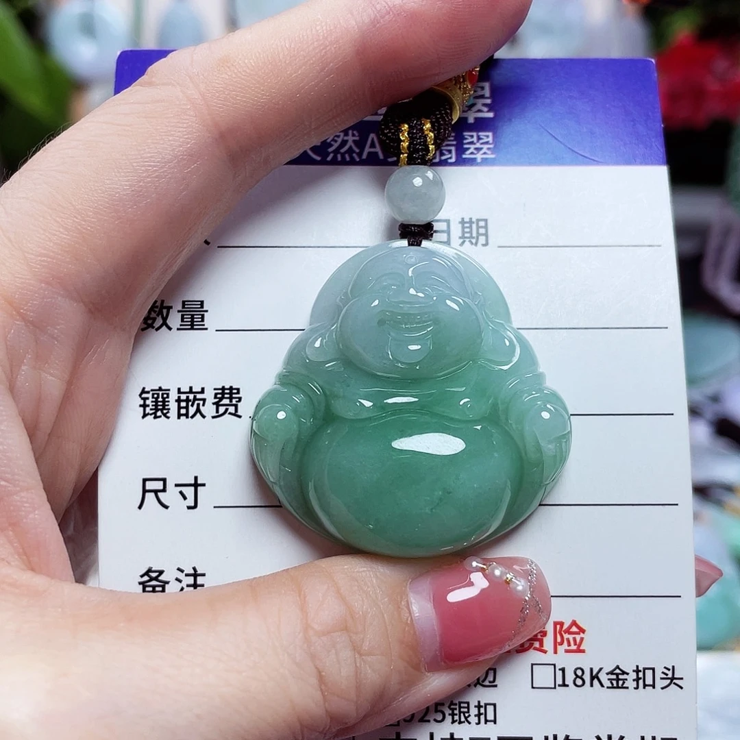 翡翠未镶嵌颈饰佛公19