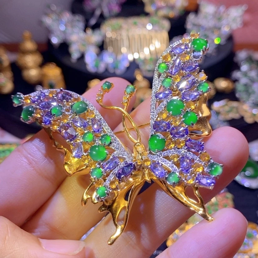 【闪购商品】翡翠挂件银S925镶嵌天然翡翠