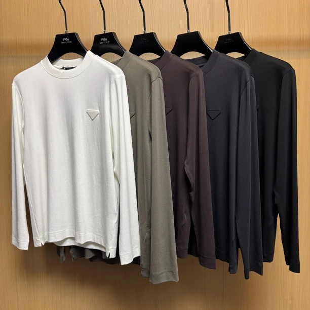 【爵派尔莫代尔棉】jl515男士秋冬8色三角标开衩纯色百搭长袖