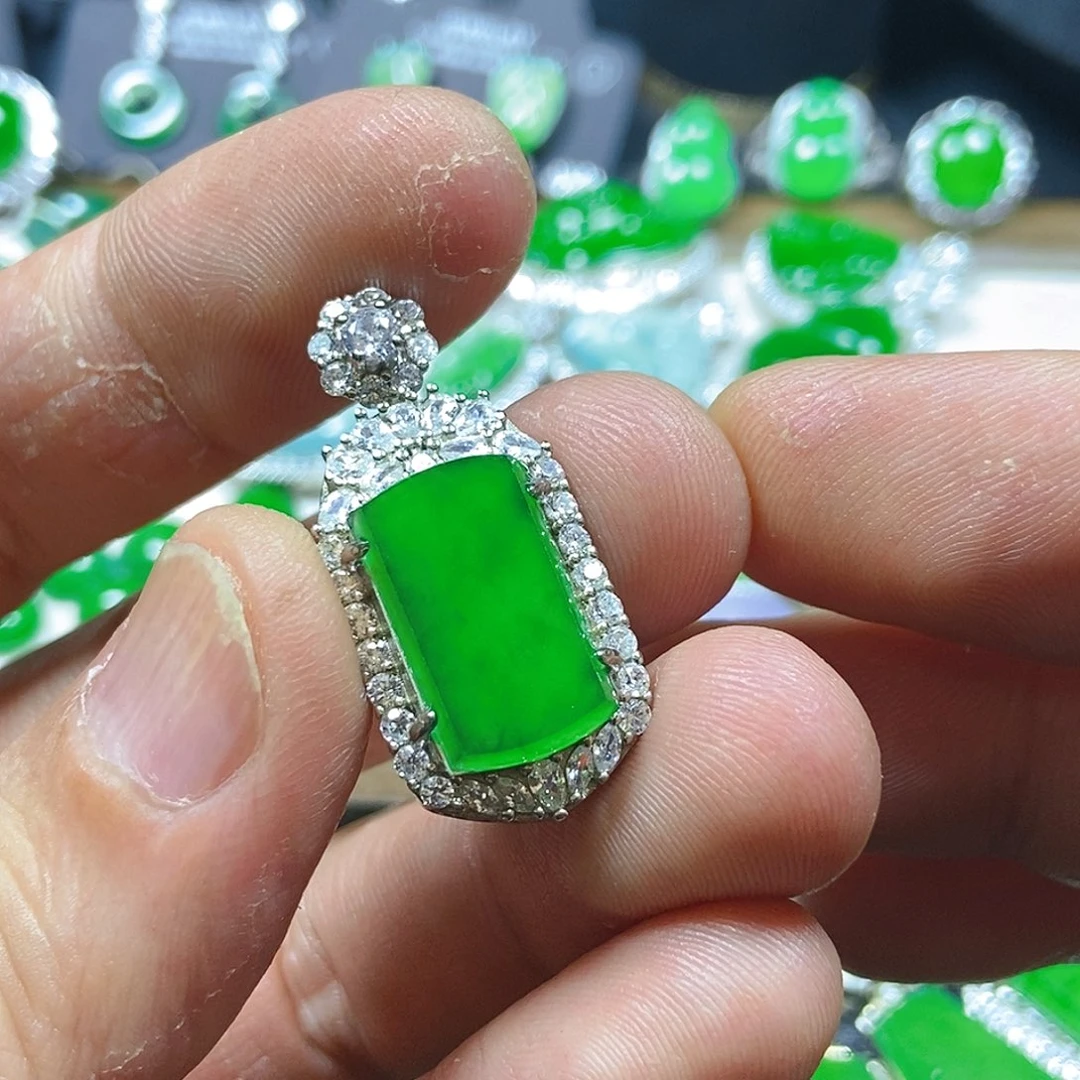 翡翠银S925镶嵌吊坠(不含链)723吊坠