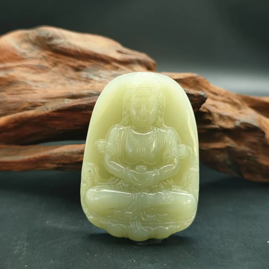 Q和田玉观音吊坠0423