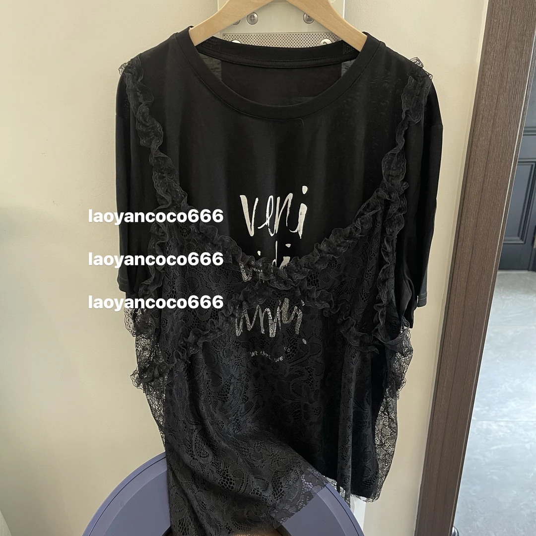 蕾丝假两件短袖【77165】