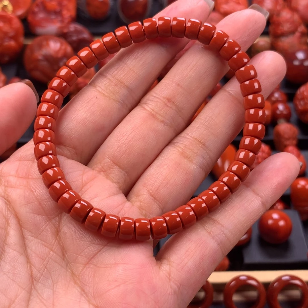 未镶嵌药片手串6mm南红玛瑙晓*