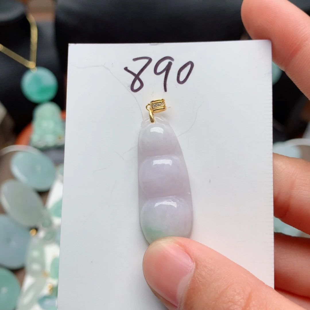 翡翠颈饰银S925镀金镶嵌吊坠