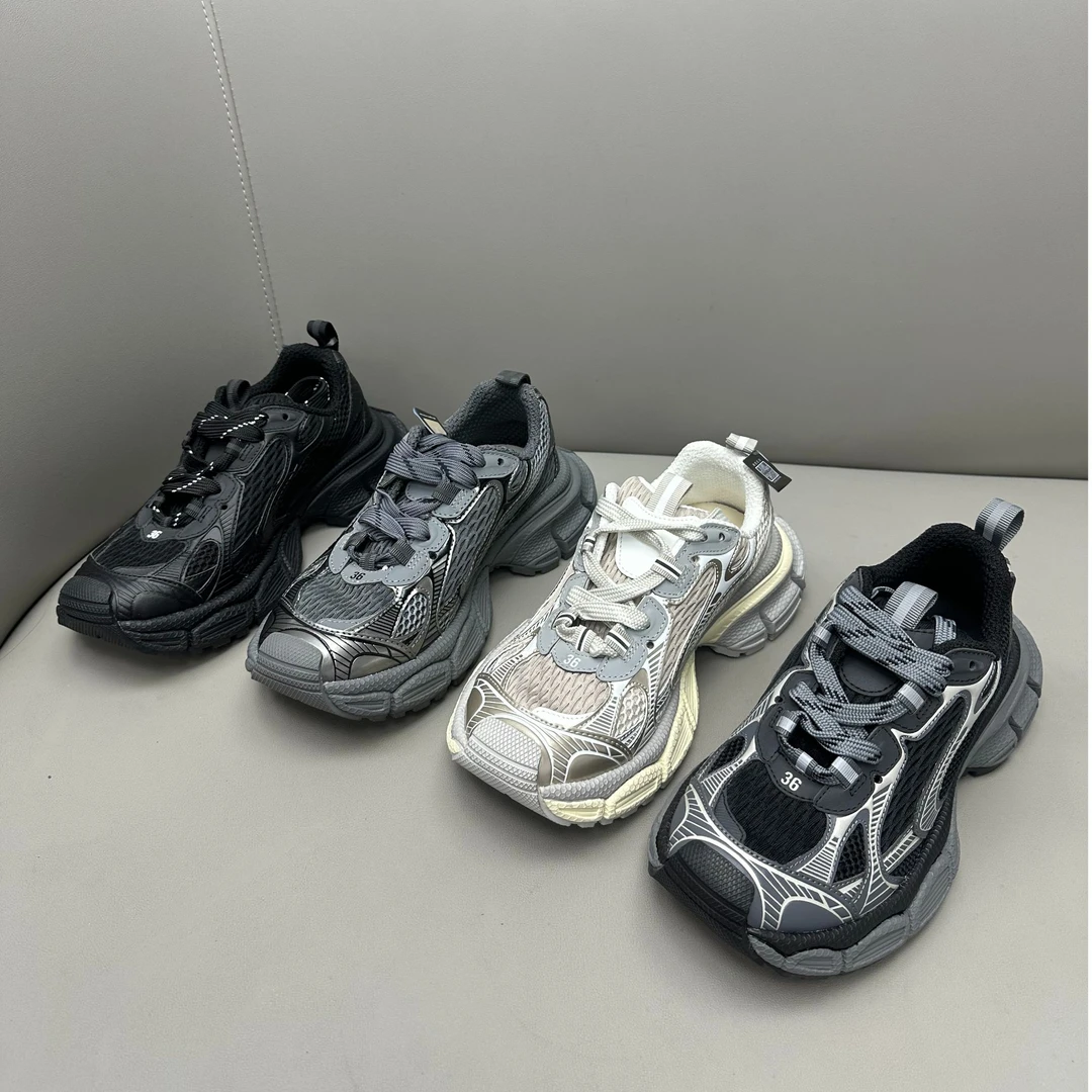 诗歌兰女鞋2025早秋新款百搭真皮厚底增高老爹鞋时尚透气运动鞋潮