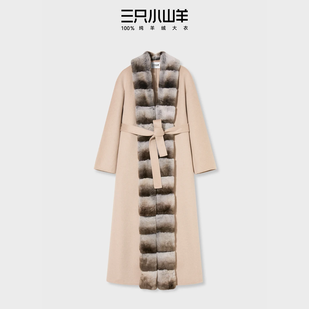 【秀场同款-L2 新品9折】三只小山羊贵妇 100山羊绒14.5μm大衣