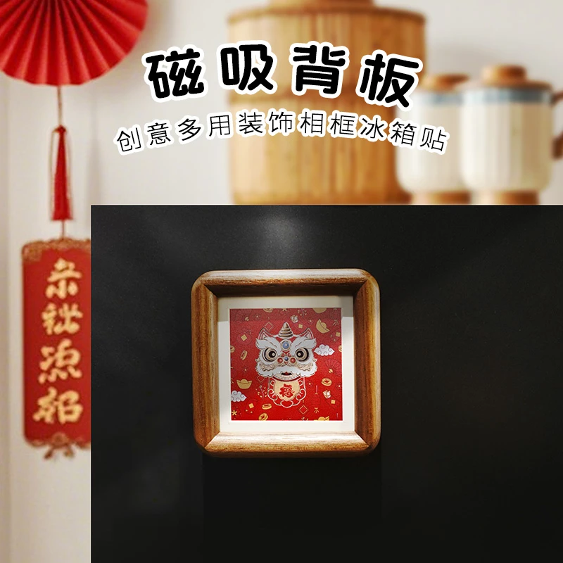 步铜寻常錾刻铜雕画《醒狮》新年迷你冰箱贴摆台玄关客厅桌面小摆件