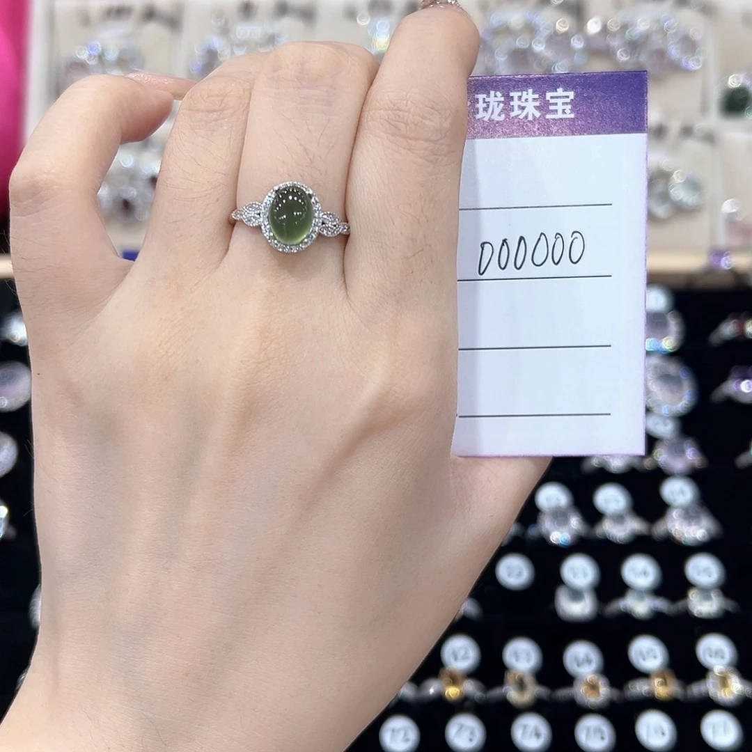 0***0黄晶戒指银S925镶嵌