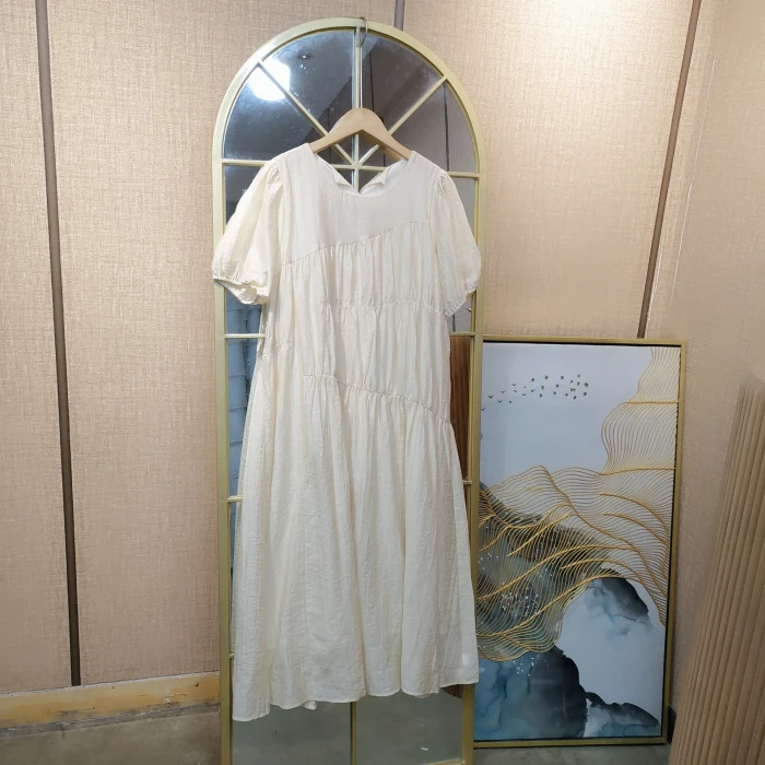 CN130孕妇杏色连衣裙L100-130  XL140