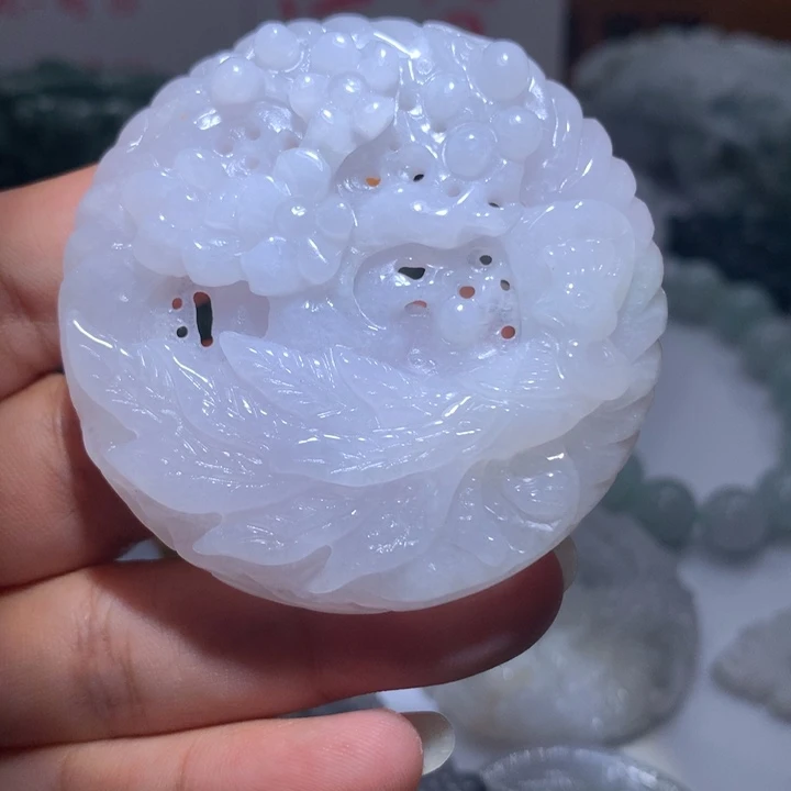 翡翠未镶嵌颈饰保真天然A货翡翠