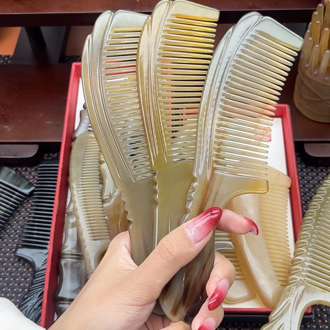 手工制作纯牛角梳子